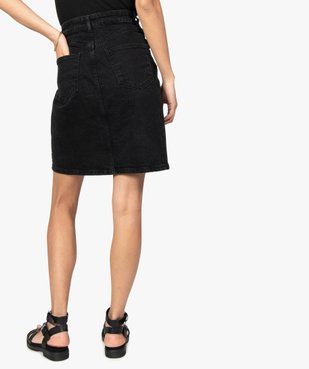 Jupe femme en jean mi-longue boutonnée sur l’avant vue3 - GEMO(FEMME PAP) - GEMO