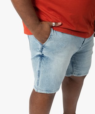 Bermuda homme grande taille en jean stretch délavé vue2 - GEMO (G TAILLE) - GEMO