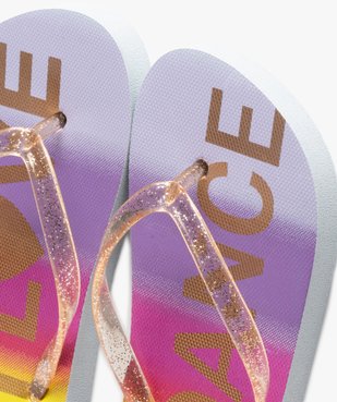 Tongs fille imprimées à paillettes et bride élastiquée vue3 - GEMO (ENFANT) - GEMO