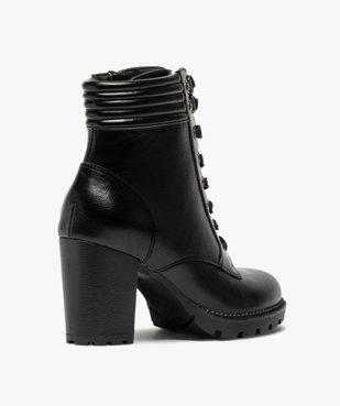 Boots femme à talon col rembourré et semelle crantée vue4 - GEMO(URBAIN) - GEMO