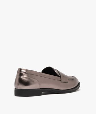 Mocassins femme unis effet métallisé Penny Loafer vue4 - GEMO (CASUAL) - GEMO