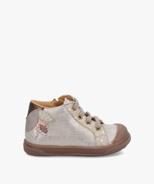 Baskets premiers pas bébé fille dessus cuir brillant – NA! vue1 - NA! - GEMO
