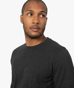 Tee-shirt homme à manches longues et col rond coupe slim vue2 - GEMO 4G HOMME - GEMO