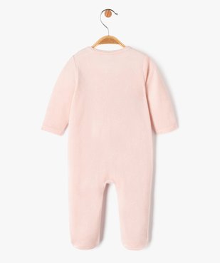 Pyjama en velours avec inscription pailletée bébé fille vue4 - GEMO(BB COUCHE) - GEMO