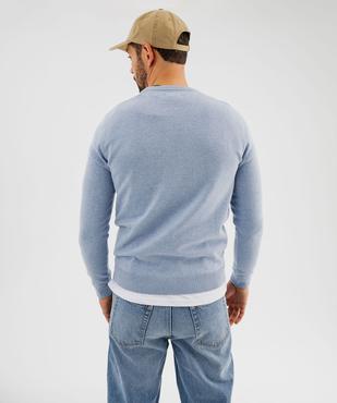 Pull en coton en maille fine à col rond homme  vue4 - GEMO (HOMME) - GEMO