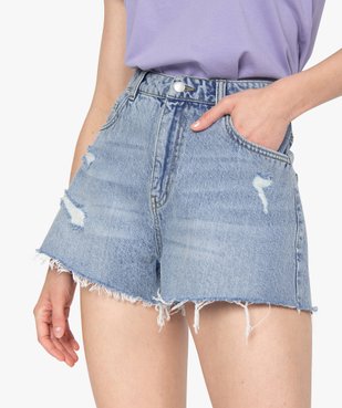 Short femme en jean aspect usé – LuluCastagnette vue2 - LULUCASTAGNETTE - GEMO