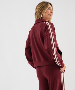Sweat zippé à col montant et coupe loose femme vue3 - GEMO(FEMME PAP) - GEMO