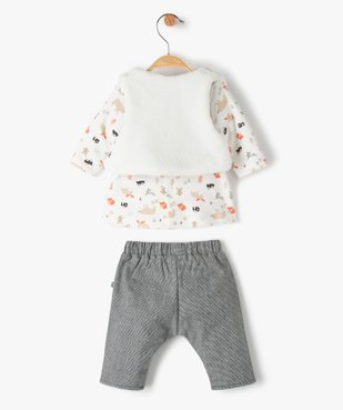 Ensemble bébé fille 3 pièces : tee-shirt + gilet + pantalon - Sucre d'Orge vue4 - SUCRE D'ORGE - GEMO