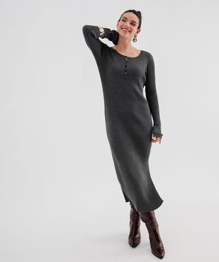 Robe pull longue coupe ajustée femme vue1 - GEMO 4G FEMME - GEMO