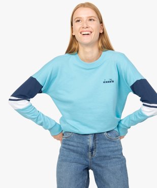 Sweat femme avec manches tricolores - Diadora vue1 - DIADORA - GEMO