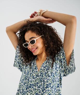 Blouse manches courtes en viscose fluide imprimée femme vue2 - GEMO 4G FEMME - GEMO