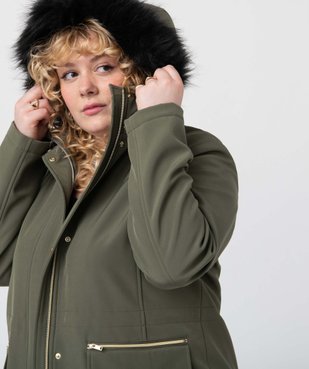 Manteau femme à capuche fantaisie et détails métalliques  vue2 - GEMO (G TAILLE) - GEMO