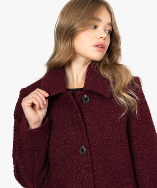 Manteau femme mi-long en maille bouclette vue2 - Nikesneakers(FEMME PAP) - Nikesneakers