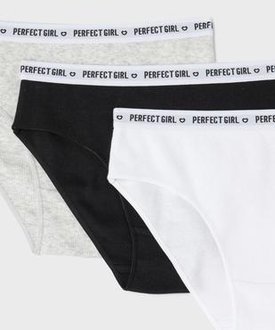 Culottes en maille côtelée coton stretch avec ceinture marquée fille (lot de 3) vue2 - GEMO 4G FILLE - GEMO