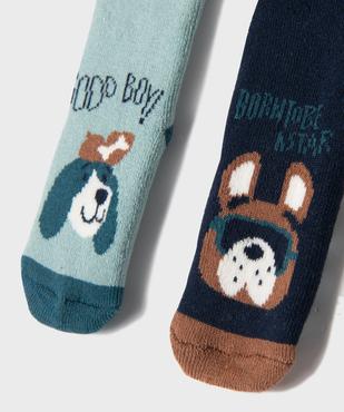 Chaussettes antidérapantes motif chien bébé garçon (lot de 2) vue2 - GEMO 4G BEBE - GEMO