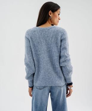 Gilet en maille douillette à dos fantaisie femme vue4 - GEMO 4G FEMME - GEMO