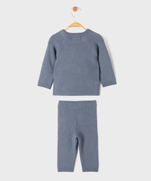 Ensemble 2 pièces en maille bébé fille : pull et pantalon vue3 - GEMO 4G BEBE - GEMO