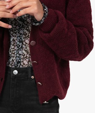 Gilet femme à gros boutons et manches fantaisie vue2 - GEMO C4G FEMME - GEMO