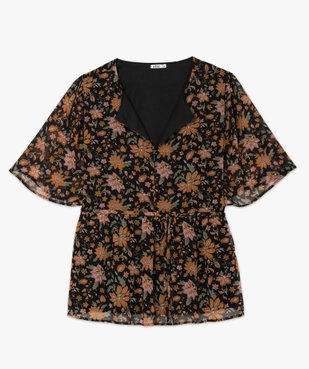 Blouse femme à manches courtes et motifs fleuris vue4 - GEMO (G TAILLE) - GEMO