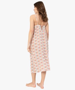 Nuisette femme longue à motifs fleuris vue4 - GEMO(HOMWR FEM) - GEMO