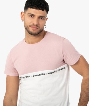 Tee-shirt homme à manches courtes bicolore vue2 - GEMO (HOMME) - GEMO