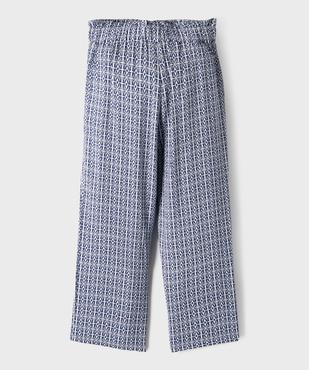 Pantalon fluide imprimé en viscose fille vue3 - GEMO 4G FILLE - GEMO