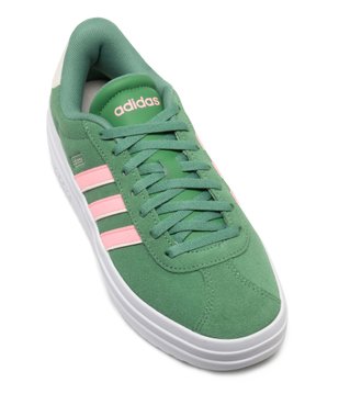 Baskets femme en cuir lisse avec semelle plateforme VL Court bold - Adidas vue11 - ADIDAS - GEMO