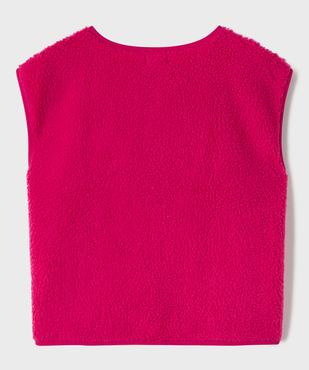 Veste sans manches en sherpa à boutons pression fille vue3 - GEMO 4G FILLE - GEMO