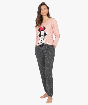 Pyjama femme imprimé Mickey et Minnie - Disney vue1 - DISNEY DTR - GEMO