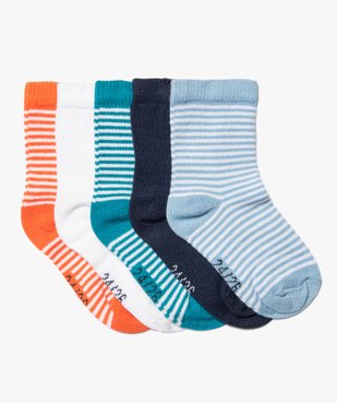 Chaussettes bébé à rayures (lot de 5) vue1 - GEMO 4G BEBE - GEMO