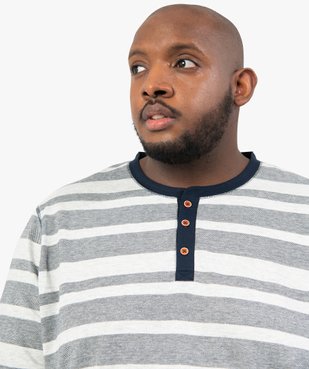 Pyjama homme grande taille avec haut rayé vue2 - GEMO(HOMWR HOM) - GEMO