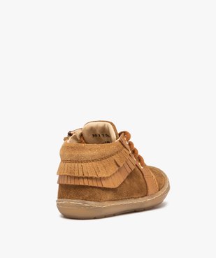Chaussures premiers pas bébé fille dessus cuir à franges – NA! vue4 - NA! - GEMO