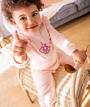 Pyjama bébé en jersey à épaules volantées vue6 - GEMO(BB COUCHE) - GEMO
