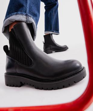 Boots femme à col chaussette avec semelle crantée  vue1 - 5 MILES - GEMO