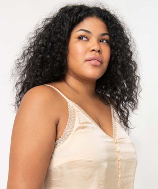 Débardeur femme grande taille en satin, viscose stretch et dentelle vue6 - GEMO(HOMWR FEM) - GEMO