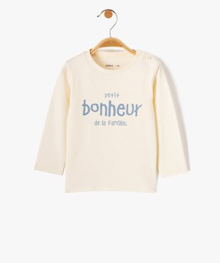 Tee-shirt bébé garçon à manches longues et message humoristique vue1 - GEMO(BEBE DEBT) - GEMO