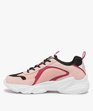 Baskets femme à semelle épaisse look dad shoes - FILA avec détail argenté au talon vue3 - FILA - GEMO