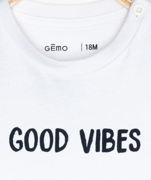 Tee-shirt bébé garçon à manches courtes avec motif vue2 - GEMO C4G BEBE - GEMO