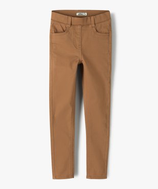 Pantalon fille skinny uni à taille élastiquée vue1 - GEMO (ENFANT) - GEMO