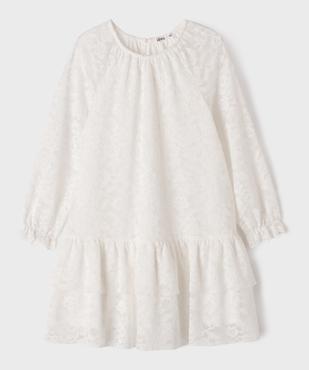 Robe courte à manches longues en dentelle fille vue1 - GEMO (ENFANT) - GEMO