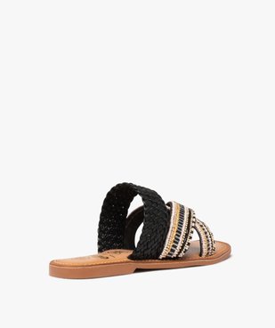 Mules femme à talon plat et brides perlées vue4 - GEMO (CASUAL) - GEMO