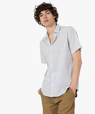 Chemise homme à manches courtes à micro motifs vue2 - GEMO (HOMME) - GEMO