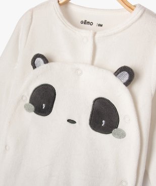 Pyjama velours motif panda ouverture devant  bébé vue3 - GEMO 4G BEBE - GEMO