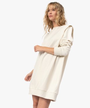 Robe femme sweat avec épaulettes - LuluCastagnette vue5 - LULUCASTAGNETTE - GEMO
