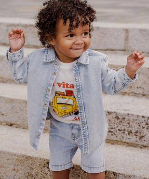 Chemise en jean avec manches retroussables bébé garçon vue1 - GEMO 4G BEBE - GEMO