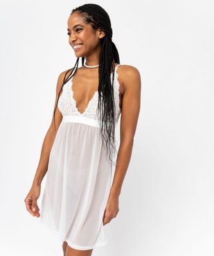 Nuisette en dentelle et tulle femme vue1 - GEMO(HOMWR FEM) - GEMO