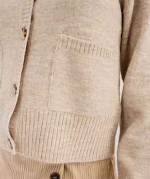 Gilet à col V avec poches femme vue2 - GEMO(FEMME PAP) - GEMO