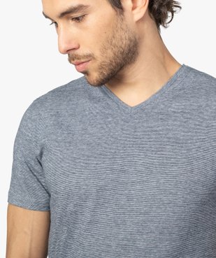 Tee-shirt homme à manches courtes et col V coupe slim vue2 - GEMO (HOMME) - GEMO