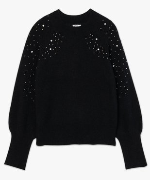 Pull femme à col montant avec perles métalliques et strass vue4 - GEMO(FEMME PAP) - GEMO