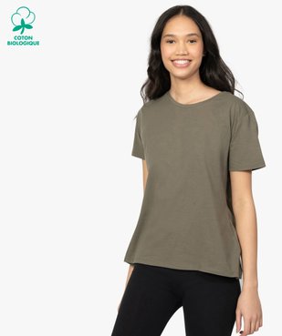 Tee-shirt femme à manches courtes avec dos plus long vue1 - GEMO(FEMME PAP) - GEMO